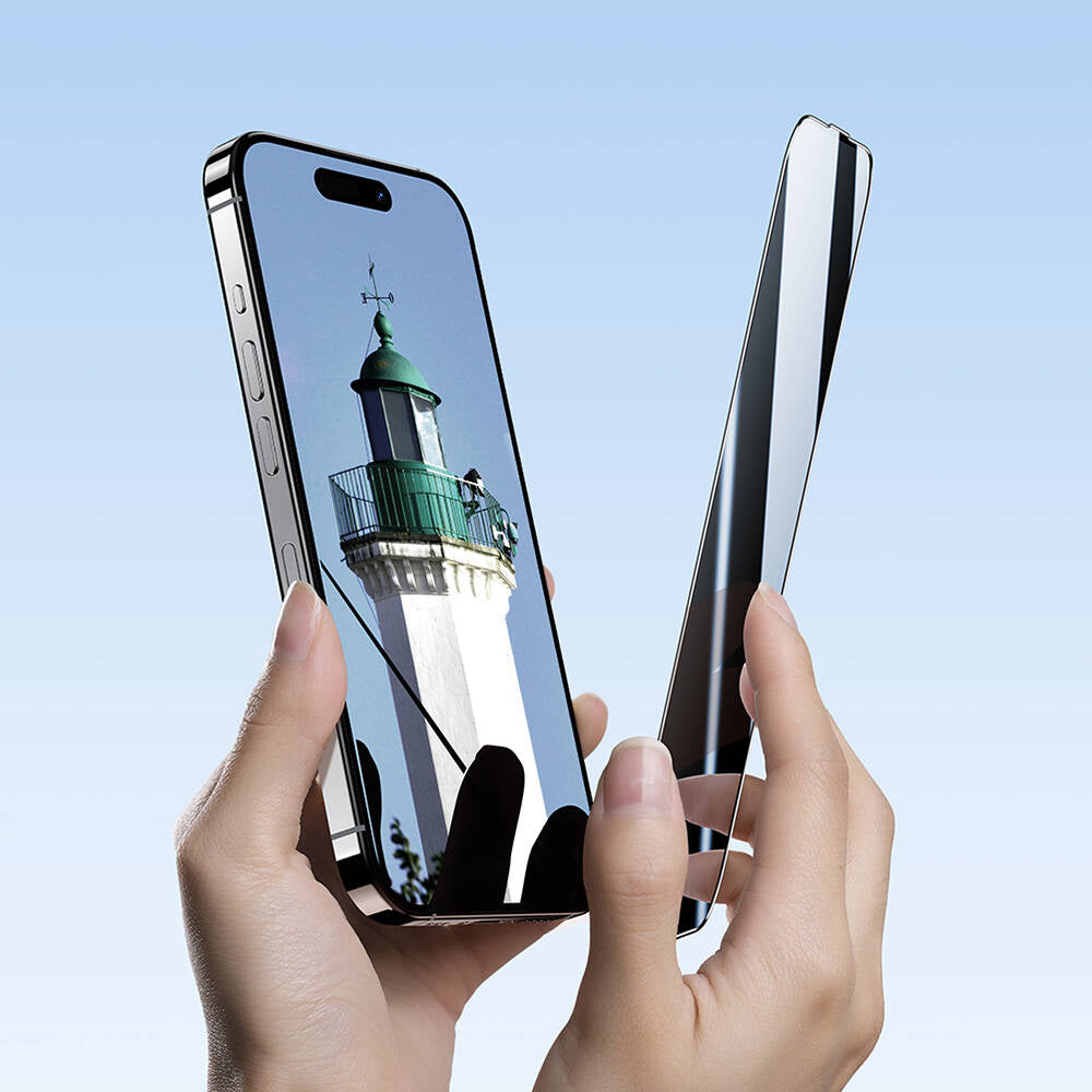 Benks Ultra Shield iPhone 14 Pro Max 0.4mm Privacy Ekran Koruyucu + Kolay Uygulama Aparatlı Benks Ultra Shield iPhone 14 Pro Max 0.4mm Privacy Ekran Koruyucu + Kolay Uygulama Aparatlı